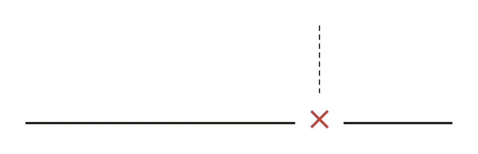 A checkout flow with a break where an older mechanism has been switched off